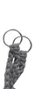 A close-up of two silver rings attached to thick, dark gray braided ropes. Náhľad obrázku produktu