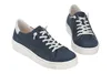 A pair of blue women's sneakers with white laces and soles, shown against a white background. Produktbild-Vorschau