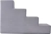 A three-step pet stair made of gray corduroy fabric, shown against a white background. Voir les images du produit
