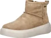 A single beige boot is shown from a side-diagonal angle against a white background.