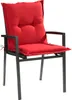 A red cushion on a black metal chair. Produktbild-Vorschau