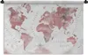 MuchoWow® Wandteppich Wandbehang Weltkarte - Farbe - rosa Produktbild-Vorschau 1