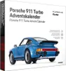 The image shows the packaging of a Porsche 911 Turbo Advent Calendar, featuring a model of the car on the front. Produktbild-Vorschau