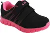 A black and pink children's sneaker with velcro straps. Produktbild-Vorschau