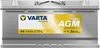 A Varta Dynamic AGM car battery is shown from the front. Voir les images du produit