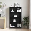 vidaXL Boekenkast, 4 vakken, zwart, eikenlook, 80x24x143 cm Productafbeelding-voorbeeld 3