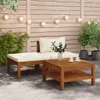 Möbel 3-tlg. Garten-Lounge-Set mit Cremeweißen Kissen Produktbild-Vorschau 1
