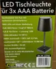 Lampada da tavolo a LED 26 cm, nera, batteria 3xAAA, Anteprima dell’immagine prodotto 6