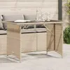 vidaXL Tavolo da giardino con piano in vetro Beige Anteprima dell’immagine prodotto 2