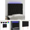 The Living Store LED Kopfteil Schwarz 90x7x118/128 cm Samt Produktbild-Vorschau 1