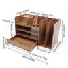 4 Schichten Schreibtisch Organizer Holz mit Schubladen Produktbild-Vorschau 2