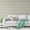 Selbstklebende Tapete Möbelfolie Blumen Vintage Blau Rosa Produktbild-Vorschau 2