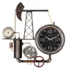 Gilde Wanduhr, "Ölförderturm", Metall, silberfarben, VE 1, Voir les images du produit 3