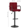 vidaXL Tabouret de bar 2 pcs. Velours rouge vin Voir les images du produit 8
