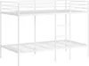 A white metal bunk bed frame with a ladder, shown from a side-angle against a white background. Náhled obrázku produktu