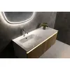 A modern bathroom vanity with a white countertop and sink, featuring a wooden cabinet and integrated lighting. Náhled obrázku produktu