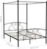 vidaXL Struttura letto a baldacchino in metallo nero 160 x Anteprima dell’immagine prodotto 5