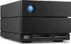 A black external hard drive with a blue light on the front. Podgląd zdjęcia produktu