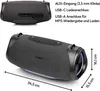 A top view and a side view of a portable speaker with dimensions indicated. Produktbild-Vorschau