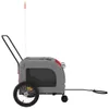 vidaXL Rimorchio per bicicletta cani rosso e grigio Tessuto Anteprima dell’immagine prodotto 5