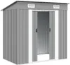 vidaXL Casetta da giardino in metallo grigio Anteprima dell’immagine prodotto 3