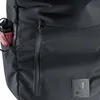 A close-up view of a black backpack, showing a side pocket with a water bottle and a zippered compartment. Náhľad obrázku produktu