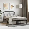 vidaXL Struttura letto con testiera in metallo nero 120x200 Anteprima dell’immagine prodotto 2