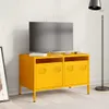 vidaXL Szafka pod TV musztardowy żółty 68x39x43,5 cm Stal Podgląd zdjęcia produktu 3
