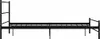 A black metal bed frame with a headboard, shown from the side against a white background. Náhled obrázku produktu