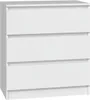 Commode VBChome à 3 tiroirs 70 x 40 x 77 cm Blanc mat Voir les images du produit 1
