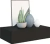 A black shelf with decorative items including a framed picture, a potted plant, and two vases. Náhled obrázku produktu