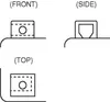 Technical drawings of a product from different angles. Voir les images du produit