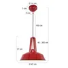 Mexlite - lampada a sospensione - Eden - rosso - metallo - Anteprima dell’immagine prodotto 6