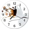Glasuhr Wanduhr Küchenuhr Echt-Glas 30fi cm Tasse weiß Produktbild-Vorschau 1