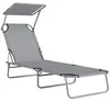Chaise longue pliable avec pare-soleil, réglable en 4 Voir les images du produit 12