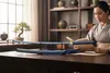 Oggetto da collezione giapponese: katana in acciaio blu Anteprima dell’immagine prodotto 6