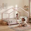Kinderbett ’Treviolo‘ in Haus-Optik mit Rausfallschutz Produktbild-Vorschau 4
