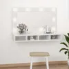 vidaXL Zrcadlová skříňka s LED vysokým leskem bílá Náhled obrázku produktu 2