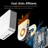 A diagram illustrating the cooling system of a mini PC, with arrows indicating airflow and heat dissipation. Produktbild-Vorschau