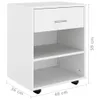 vidaXL Szafka na kółkach biała 46x36x59 cm materiał Podgląd zdjęcia produktu 7