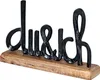 Schriftzug Du Und Ich L25cm Schwarz Mango Holz Tisch-Deko Produktbild-Vorschau 1