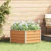 vidaXL Hochbeet im Garten Holzoptik 129 x 129 x 45 cm Produktbild-Vorschau 2