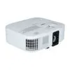 A white projector is shown from a side angle on a white background. Produktbild-Vorschau