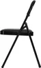 A side view of a black folding chair. Produktbild-Vorschau