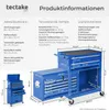 A product information graphic showing a blue tool cart with dimensions and technical specifications. Náhled obrázku produktu
