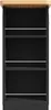 A tall, narrow black shelving unit with a wooden top. Produktbild-Vorschau