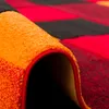 Designer Teppich Brilliant Rot Orange Karo Rund, Größe:160 Produktbild-Vorschau 3