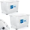 2x 60L Aufbewahrungsbox mit Deckel und Rollen große Box Produktbild-Vorschau 1