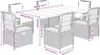 vidaXL 7-tlg. Garten-Essgruppe mit Kissen Beige Poly Rattan Produktbild-Vorschau 8