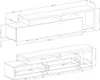 Mobile TV design 220cm collezione BERGAMO. Colori grigio e Anteprima dell’immagine prodotto 2